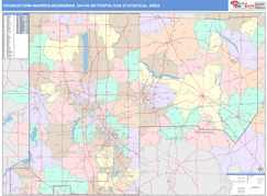 Youngstown-Warren-Boardman Metro Area Digital Map Color Cast Style